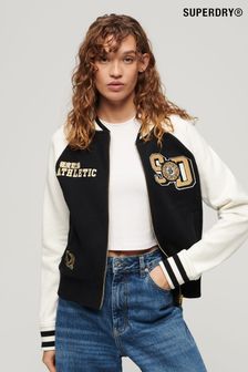 Superdry Black College Graphic Jersey Bomber Jacket (B45142) | €101