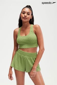 Verde - Top de bikini corto con protección solar UPF50+ Terry de Speedo (B45172) | 31 €