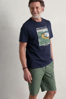 Seasalt Cornwall Blue Mens Midwatch T-Shirt (B45257) | €47