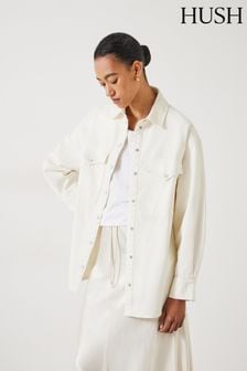Hush White Davina Oversized Denim Shirt (B45267) | HK$812