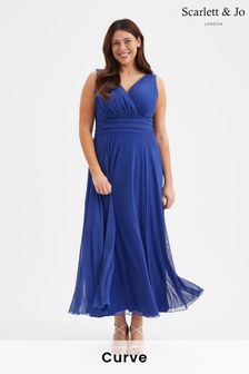 أزرق - فستان ماكسي شبكي Nancy Marilyn من Scarlett & Jo (B45433) | 44 ر.ع