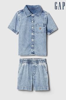 Gap Blue Cotton Brannan Bear Denim Outfit Set (6mths-5yrs) (B45436) | €55