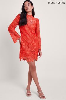 Monsoon Orange Lila Lace Tunic Dress (B45438) | OMR67