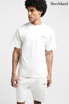 River Island Cream Regular Fit Embroidered T-Shirt (B45456) | 34 €