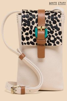 White Stuff Clara Buckle Leather Phone Natural Bag (B45495) | €47