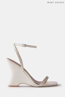 Mint Velvet Cream Wedge Heels (B45543) | AED715