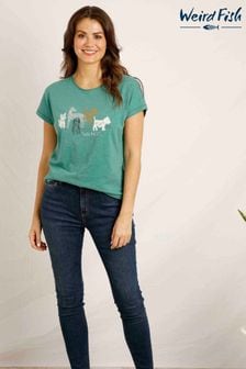 Weird Fish Green Walkies Organic Cotton Graphic T-Shirt (B45560) | OMR13