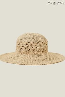 Accessorize Natural Loose Weave Floppy Hat (B45579) | €33
