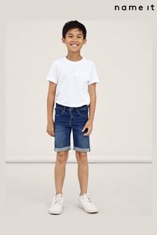 Name It Blue Slim Denim Shorts (B45597) | KRW47,000