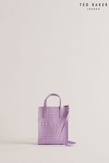 Ted Baker Gatocon Purple Croc Effect Mini Icon Bag (B45677) | OMR18