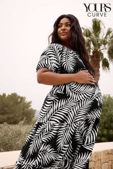 Yours Curve Black Maternity Leaf Print Maxi Dress (B45822) | $58