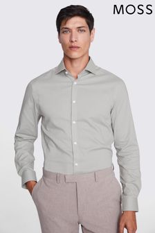 MOSS Grey Slim Dobby Stretch Shirt (B46024) | €57