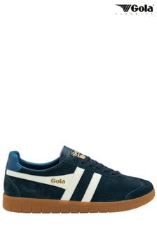 Gola Blue Mens Hurricane Suede Lace-Up Trainers (B46031) | $176