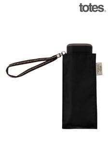 Totes Black Mini Eco Thin Flat Umbrella (B46034) | $55