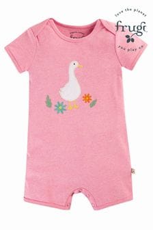 Frugi Pink Easter Duck Applique Rash Vest (B46422) | $37