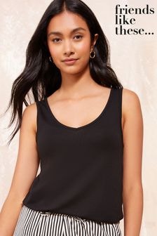 Friends Like These Black Sleeveless Soft Jersey Co Ord Vest (B46600) | $33