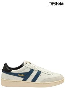 Gola White Mens  Contact Leather Lace-Up Trainers (B46664) | $146