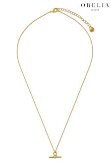 Orelia London 18k Gold Plating Dainty T-Bar Knot Necklace (B46864) | LEI 131