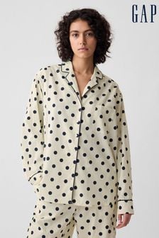 Черный в горошек - Пижамная рубашка из поплина Gap (B46875) | €33