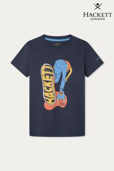 Синяя футболка для старших мальчиков с короткими рукавами Hackett London (B46965) | €40