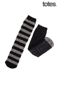 Totes Black Mens Supersoft Twin Pack Socks (B46969) | LEI 84