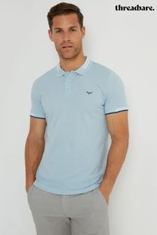 Threadbare Blue Tipping Collar 100% Cotton Pique Polo Shirt (B47058) | $34