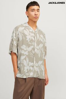 JACK & JONES Cream Printed Resort Collar Summer Shirt (B47112) | €35