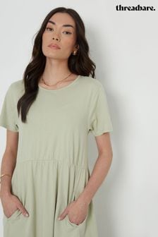 Threadbare Green Cotton Smock Style Midi Dress (B47241) | 128 SAR
