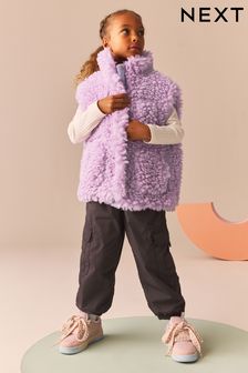 Girls Gilets Girls Padded Hooded Fleece Gilets Next USA