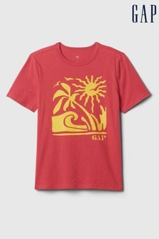 rot/gelb - Gap T-Shirt mit Rundhalsausschnitt, Grafik und Logo (4-13yrs) (B47400) | 16 €