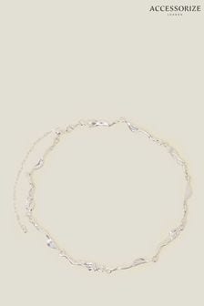 Accessorize Sterling Silver Plated Molten Necklace (B47439) | €27