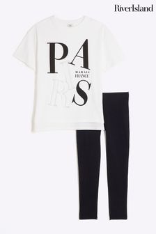 River Island Girls Paris T-Shirt and Legging Set