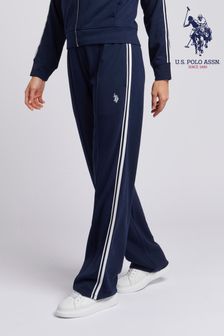 U.s. Polo Assn. Womens Blue Stripe Trim Flare Joggers (B47502) | 358 LEI