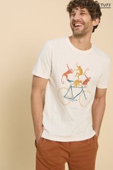 White Stuff Monkey On A Bike Graphic White T-Shirt