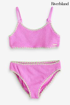 River Island Purple Girls Textured Bikini Set (B47653) | KRW40,600 - KRW47,000
