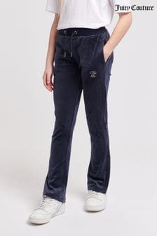Синий - Спортивные брюки для девочек с отделкой стразами Juicy Couture (B47665) | €99 - €119