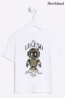 River Island White Boys Little Legend Robot T-Shirt (B47713) | 70 SAR