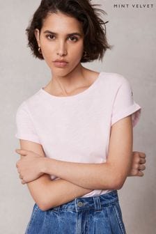 Mint Velvet Pink Cotton Star T-Shirt (B47721) | kr376