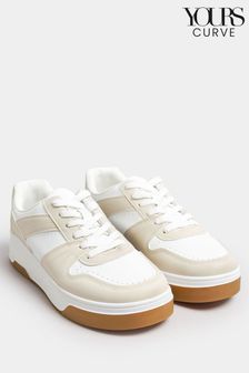 Yours Curve White Chunky Trainers In Extra Wide EEE Fit (B47834) | 168 QAR
