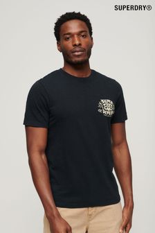 Superdry Black Retro Rocker Graphic T-Shirt (B47893) | SGD 58