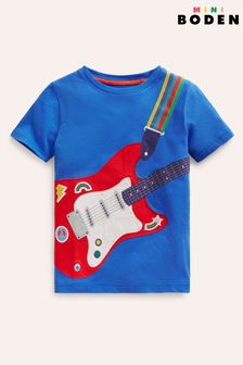 Boden Blue Appliqué Guitar T-Shirt (B47940) | €24 - €26