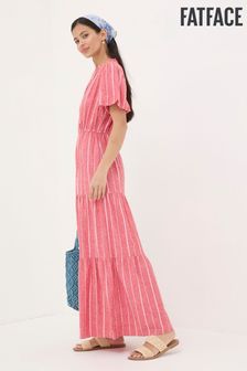 FatFace Red Aubrey Stripe Maxi Dress (B48022) | $135