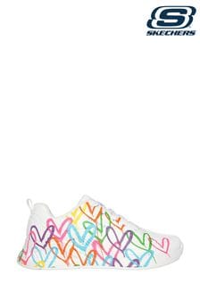 Skechers White Uno Lite Heart Of Hearts Trainers (B48201) | $129