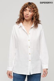 Superdry White Longline Beach Shirt (B48222) | €68