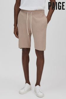 Paige Cotton-Linen Drawstring Knitted Shorts (B48223) | $450