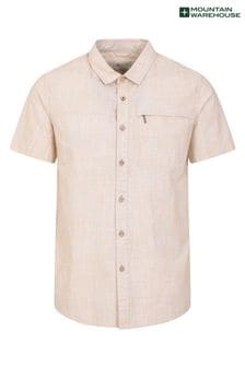 Mountain Warehouse Yellow Mens Coconut Slub Texture Cotton Shirt (B48260) | kr376