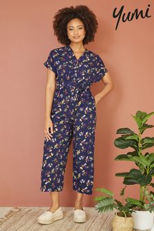 Yumi Blue Sealife Print Jumpsuit (B48434) | $108