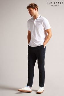 Ted Baker Blue Slim Fit Haydae Textured Chino Trousers (B48603) | SGD 174