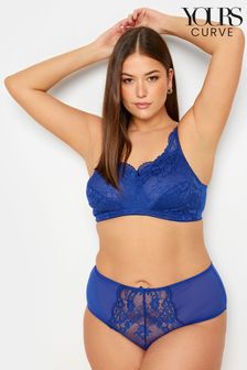 Yours Curve Blue Lace Total Support Bra (B48630) | 128 SAR