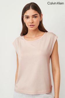Calvin Klein Pink Wide Neck T-Shirt (B48776) | OMR21